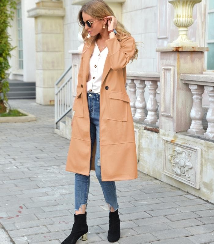 Lune London | Coat - Wool blend - Double-breasted - Knee length - Elegant tailored fit