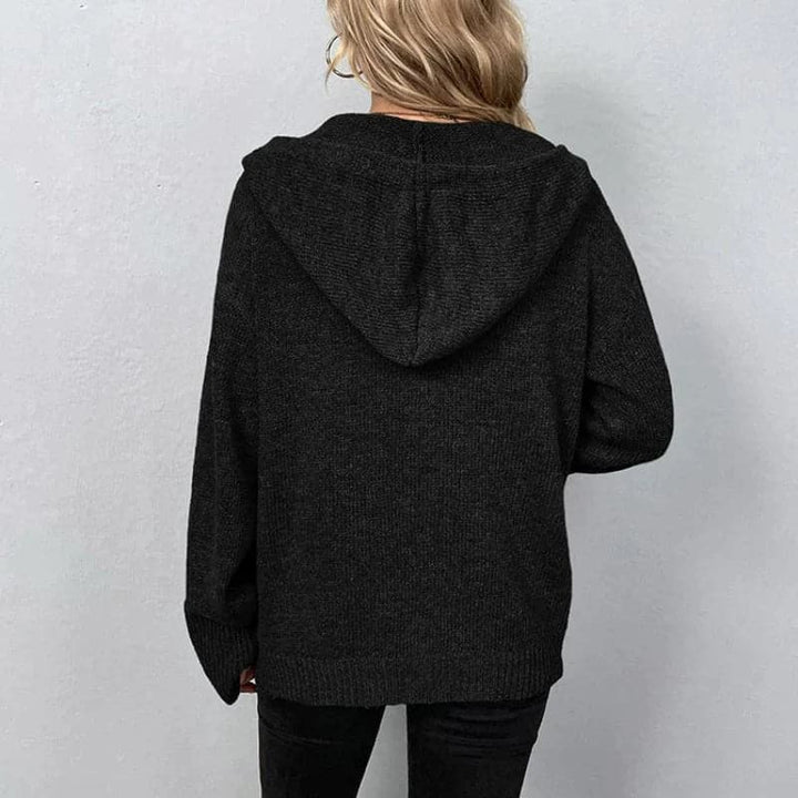 Lune London | Knit cardigan - soft and warm - with hood and button closure - loose fit