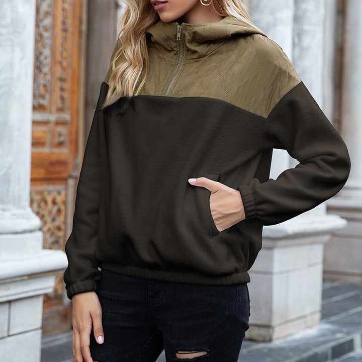 Lune London | Hoodie - Padded Top & Soft Fleece - Half Zipper - Loose Fit - With Pockets