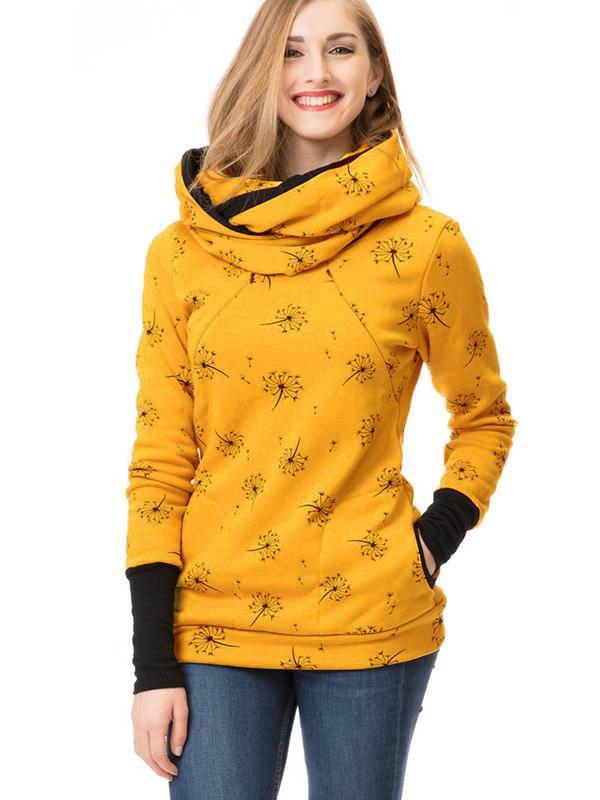 Lune London | Maternity Chaps Nurse Sweatshirts Flower Print Pockets Zipper Nursing Clothing
