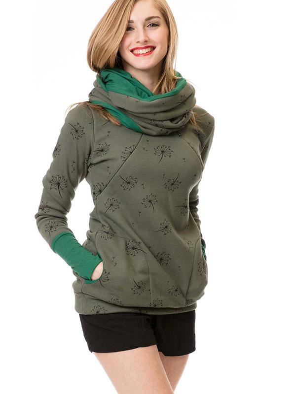 Lune London | Maternity Chaps Nurse Sweatshirts Flower Print Pockets Zipper Nursing Clothing