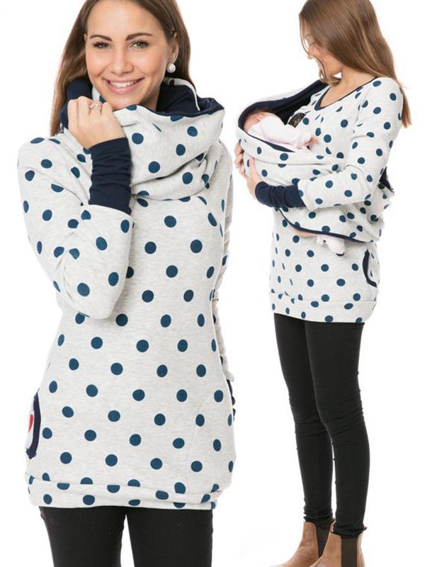 Lune London | Maternity Chaps Nurse Sweatshirts Flower Print Pockets Zipper Nursing Clothing