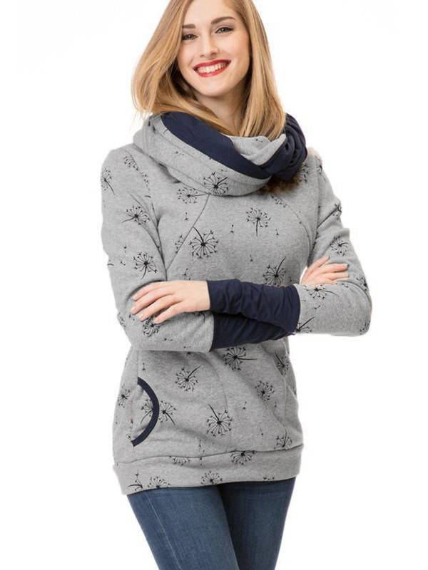 Lune London | Maternity Chaps Nurse Sweatshirts Flower Print Pockets Zipper Nursing Clothing