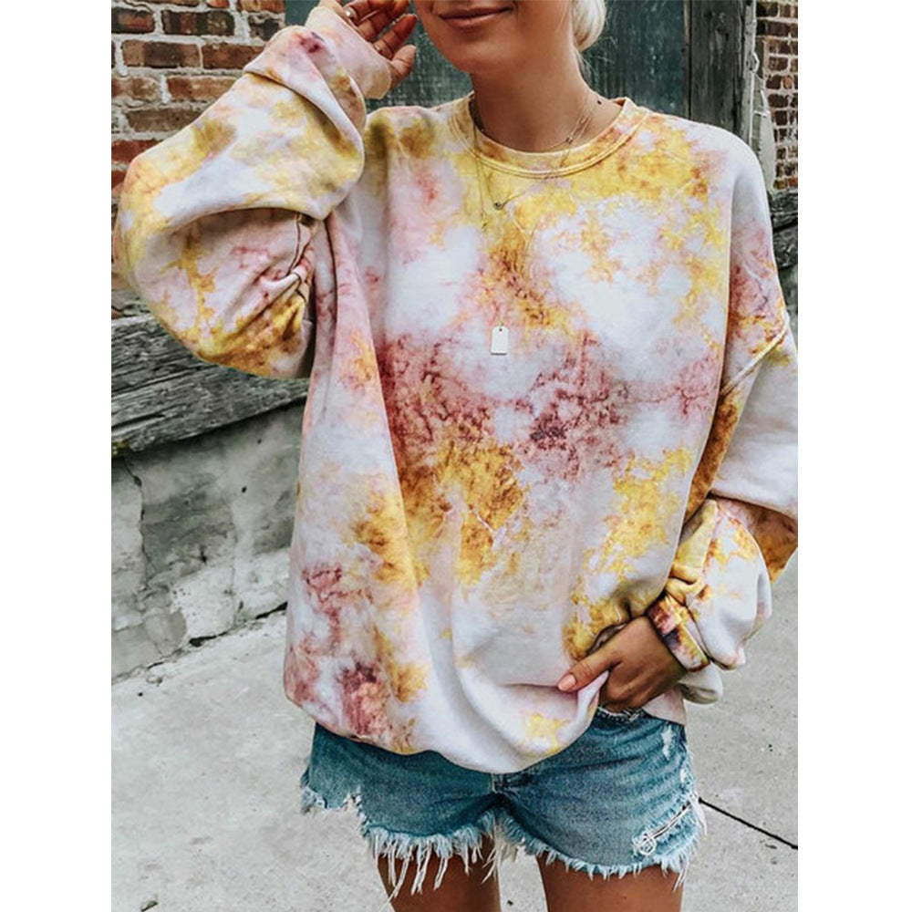 Casual sweatshirt for women with colorful batik pattern Lune London