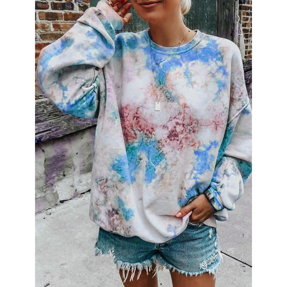 Casual sweatshirt for women with colorful batik pattern Lune London