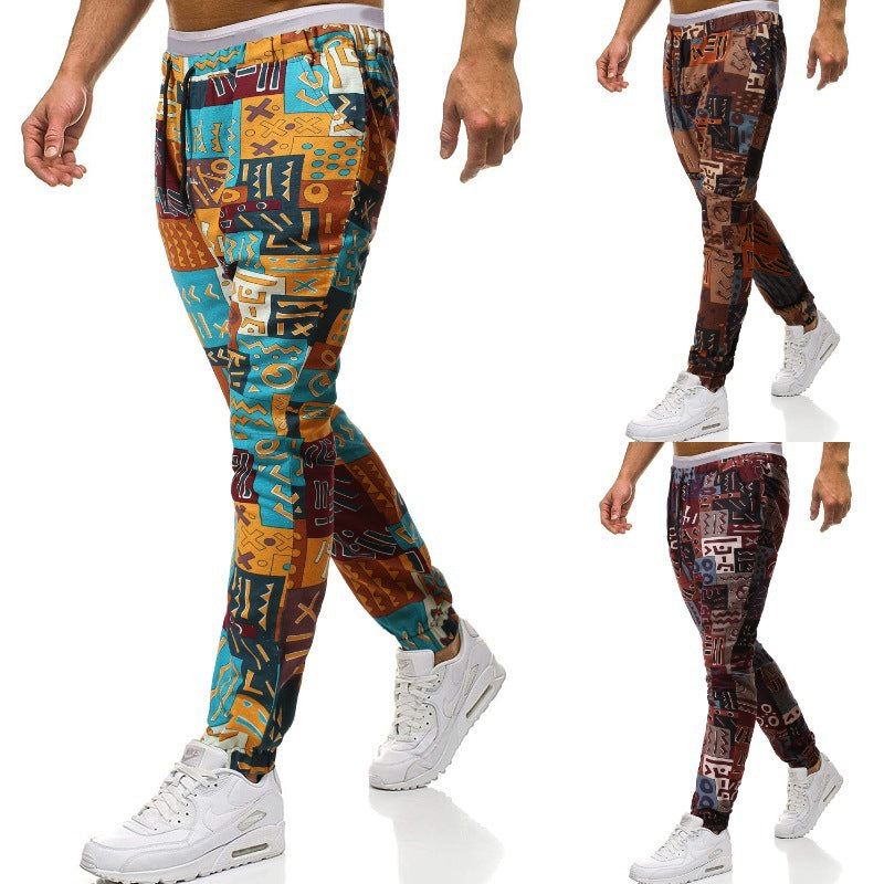 Casual men's jogger pants with graphic pattern Lune London