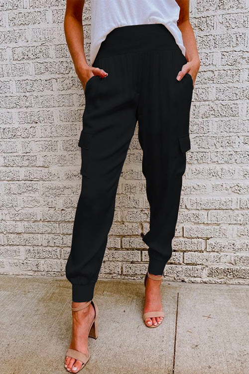 Lune London | Rosiedress Fashion Style High Waist Satin Pants with Pockets