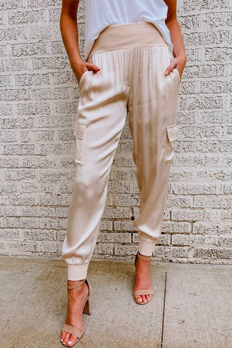 Lune London | Rosiedress Fashion Style High Waist Satin Pants with Pockets