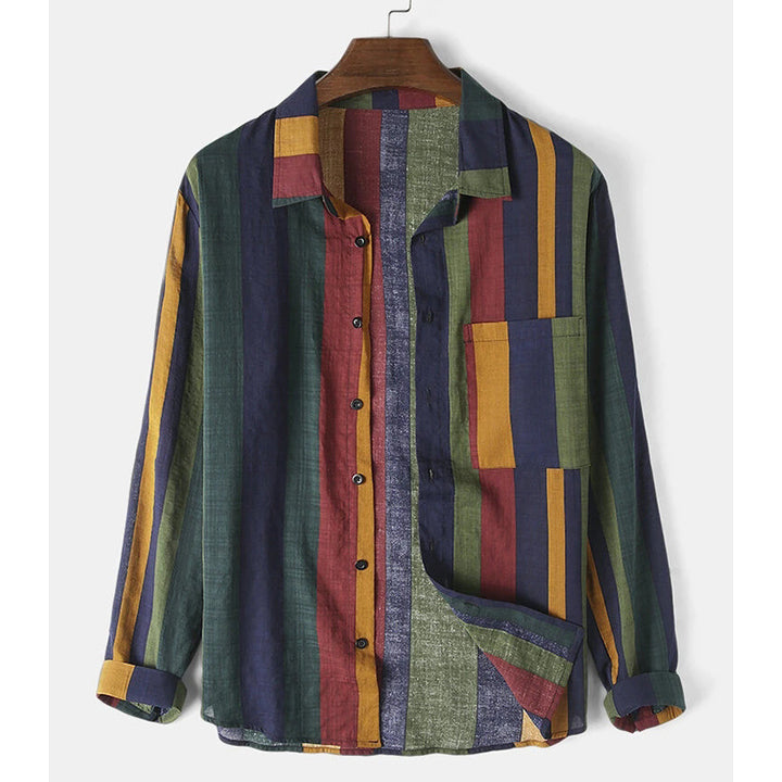 Men's long-sleeve shirt with a eye-catching striped pattern and a modern fit Lune London