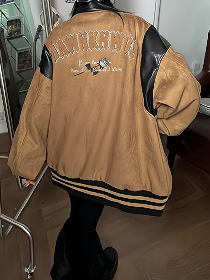 Lune London | Brown suede jacket with embroidery