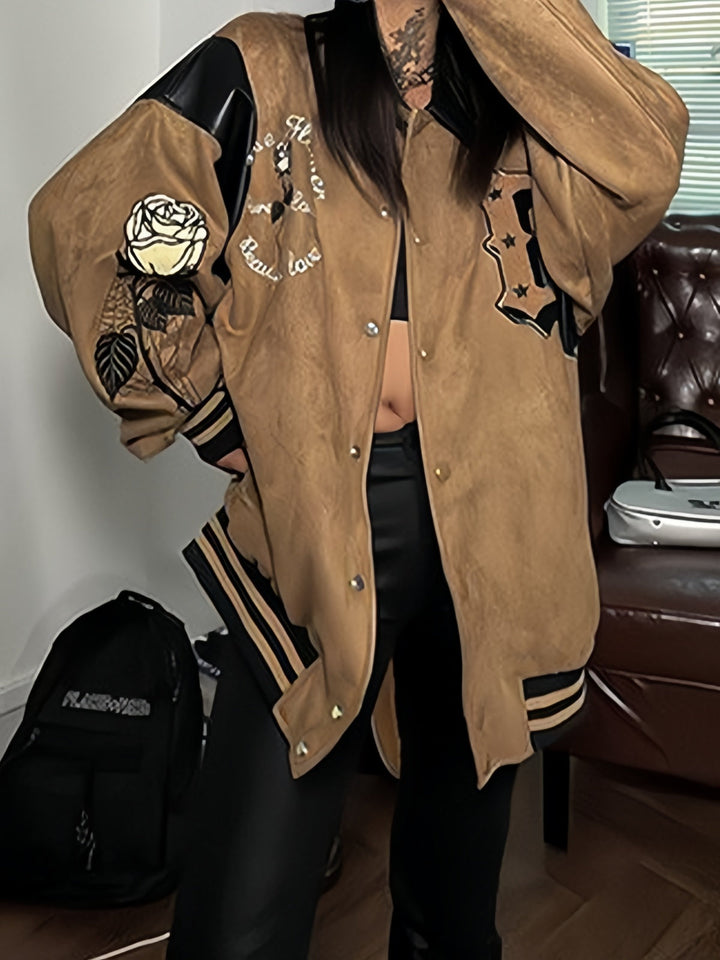 Lune London | Brown suede jacket with embroidery