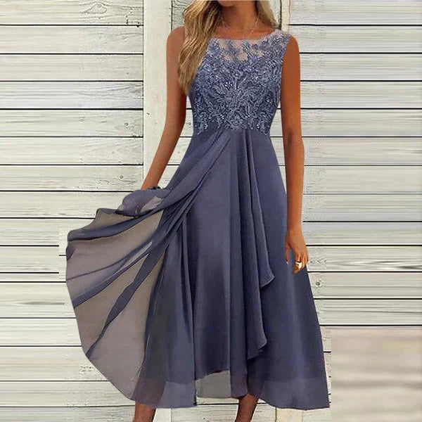 Chic Und Stil | Chiffon Midi Dress for Women Airy & Graceful