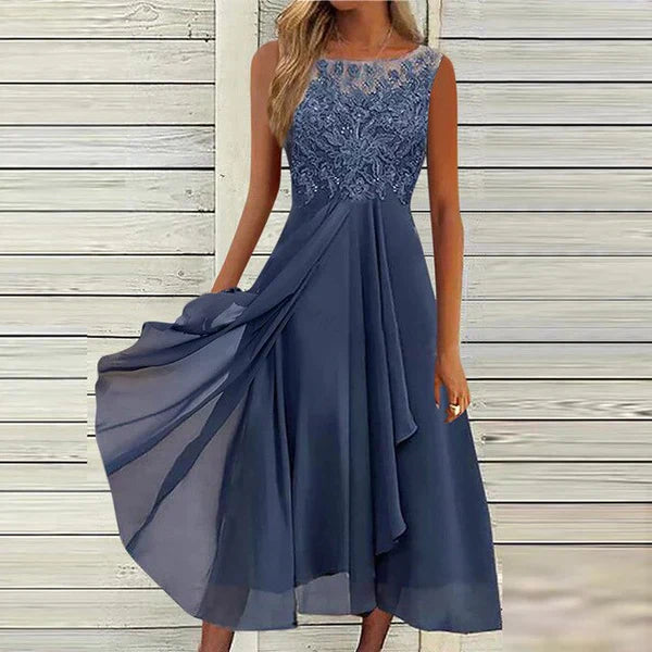 Chic Und Stil | Chiffon Midi Dress for Women Airy & Graceful