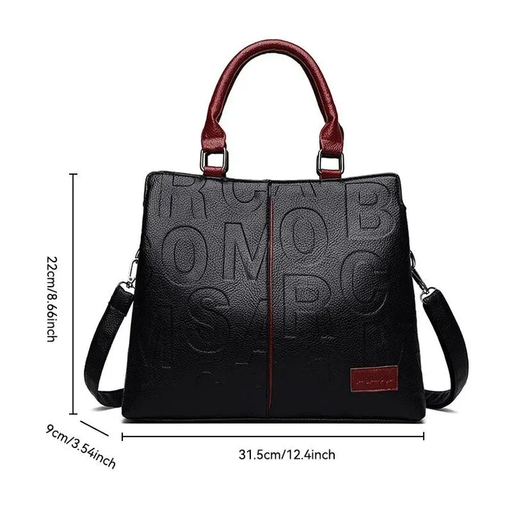 Lune London | Women's Handbag Made Of Soft Leather with Embossed Letter Design