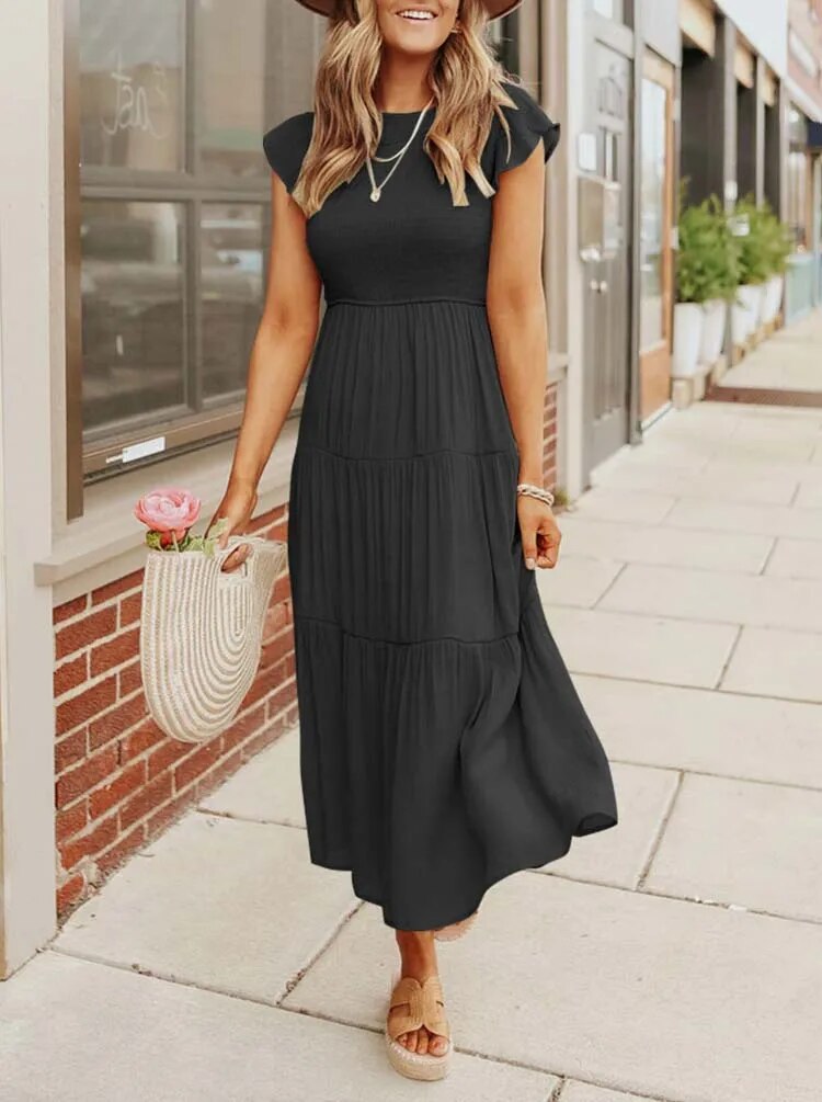 Lune London | Summer dress ruffle details pockets