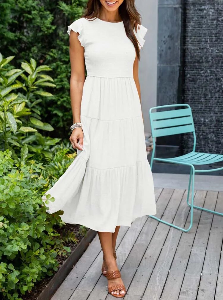 Lune London | Summer dress ruffle details pockets