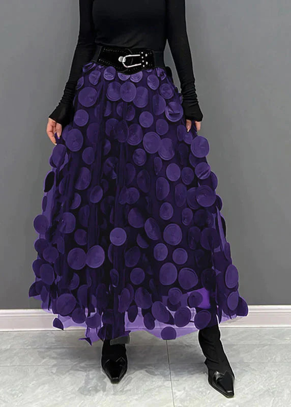 Chic und Stil | Elegant tulle skirt with dots, layered mesh fabric
