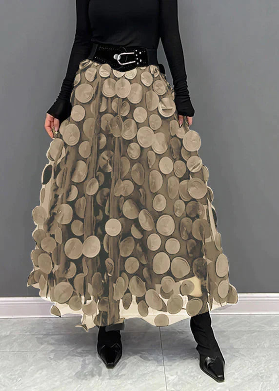 Chic und Stil | Elegant tulle skirt with dots, layered mesh fabric