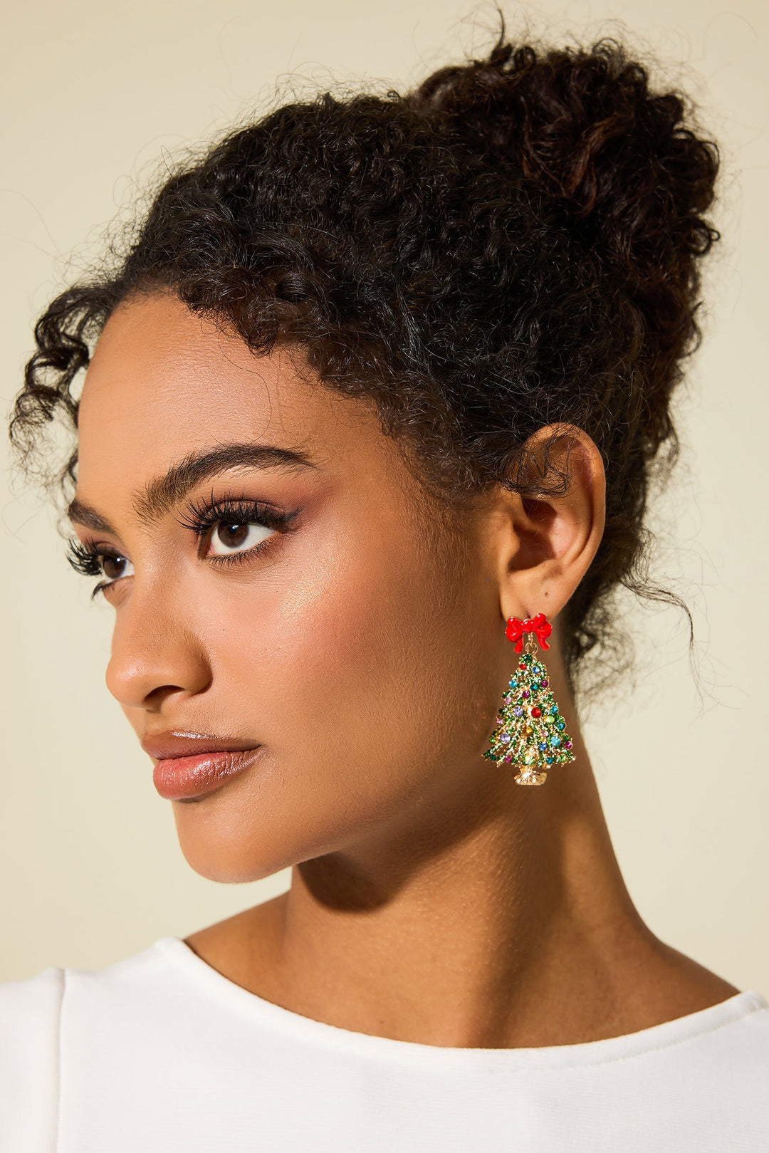 Lune London | Rhinestone Christmas Tree Shaped Earrings