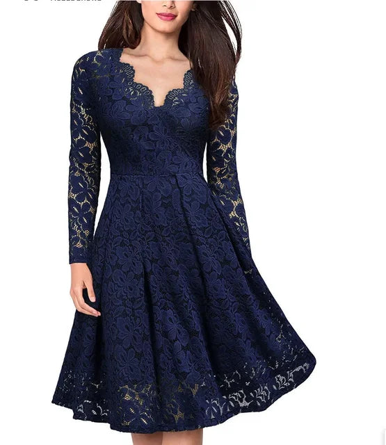 Lune London | Lace Dress with V-Neck