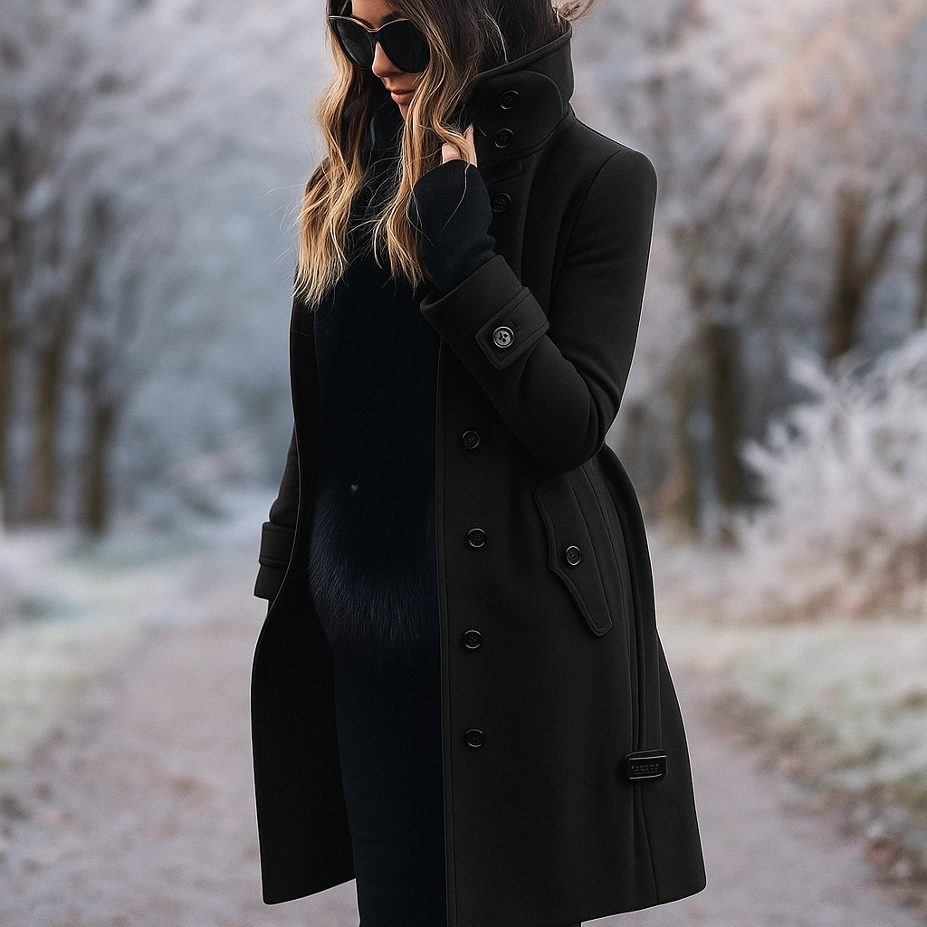 Lune London | Elegant Double-Breasted Jacket with High Collar