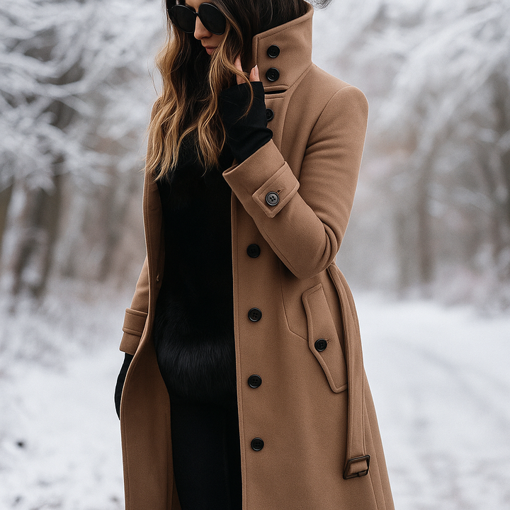 Lune London | Elegant Double-Breasted Jacket with High Collar