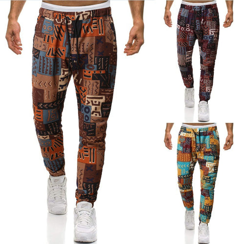 Casual men's jogger pants with graphic pattern Lune London