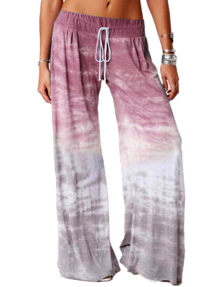 Wide beach pants for women with elastic waist and trendy batik design Lune London