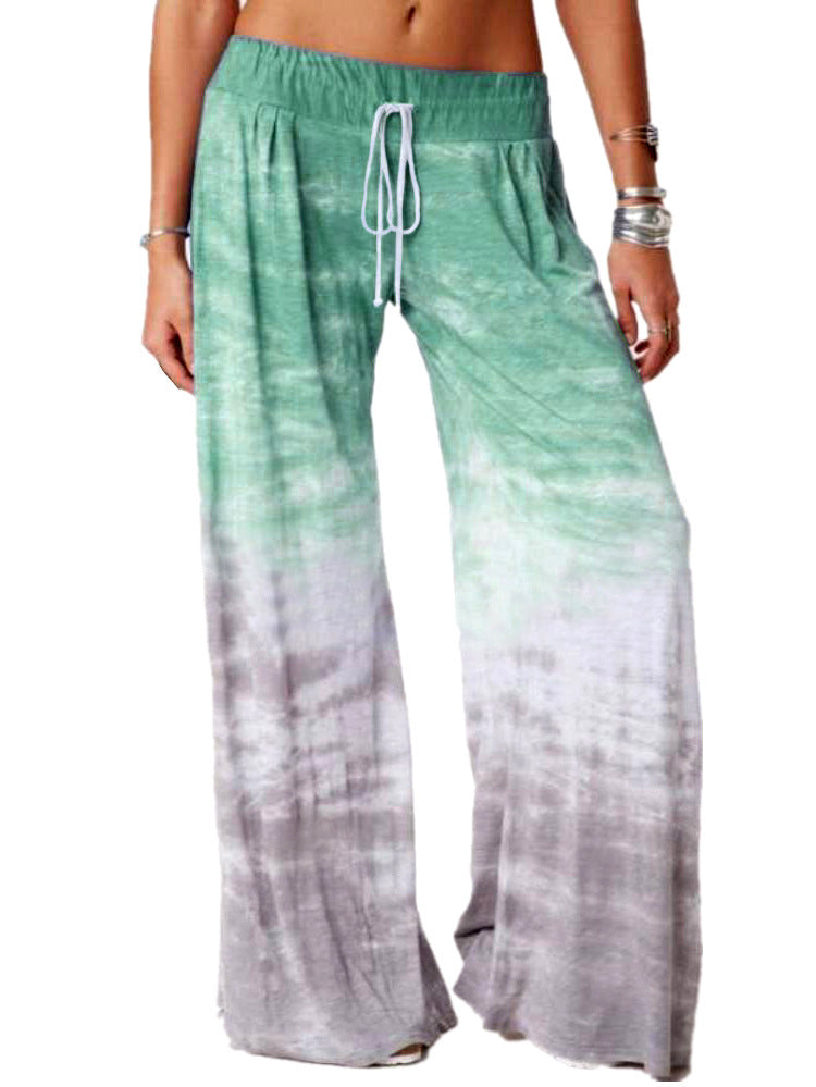 Wide beach pants for women with elastic waist and trendy batik design Lune London