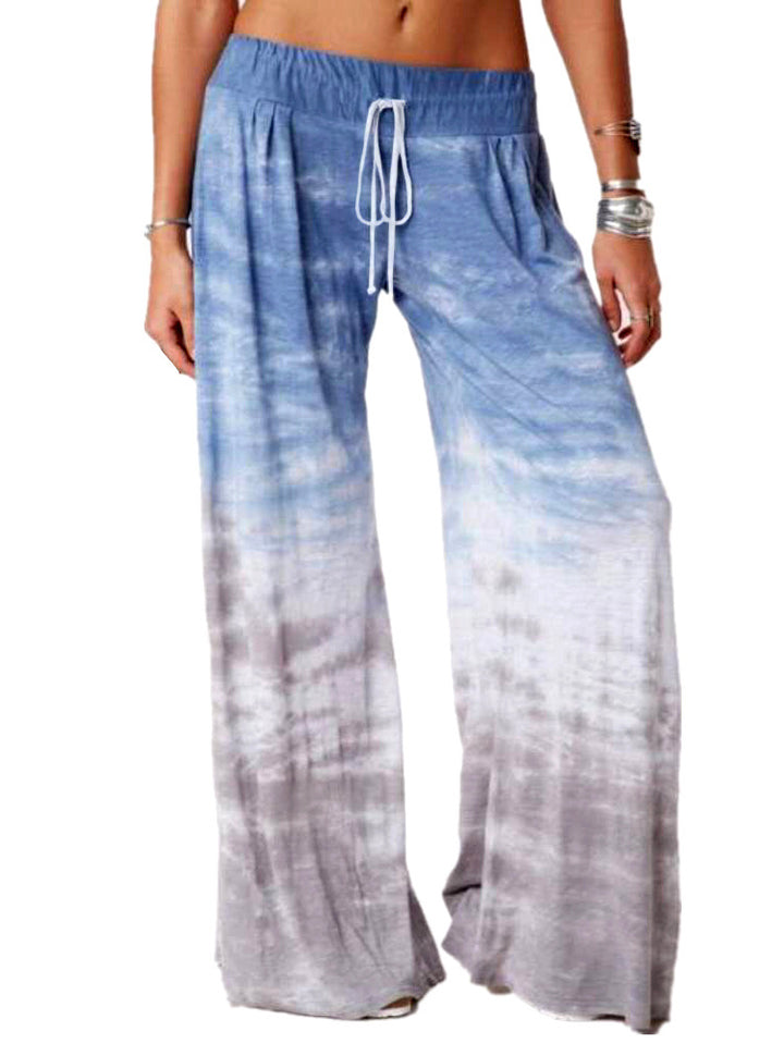 Wide beach pants for women with elastic waist and trendy batik design Lune London