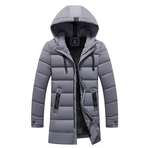 Ladies long padded jacket with hood and practical pockets Lune London