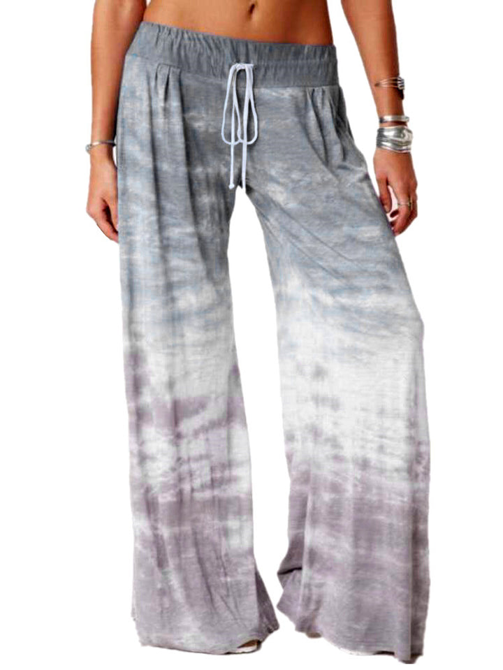 Wide beach pants for women with elastic waist and trendy batik design Lune London