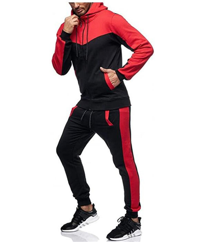 Men's sports tracksuit set with hoodie and stylish contrast stitching Lune London