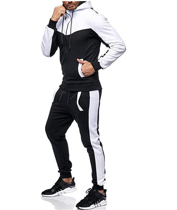 Men's sports tracksuit set with hoodie and stylish contrast stitching Lune London