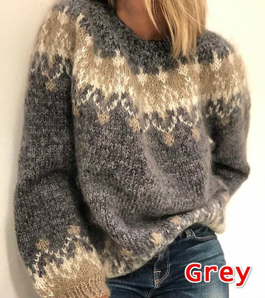Pull Femme Douillet avec Motif Géométrique Chic & Stil