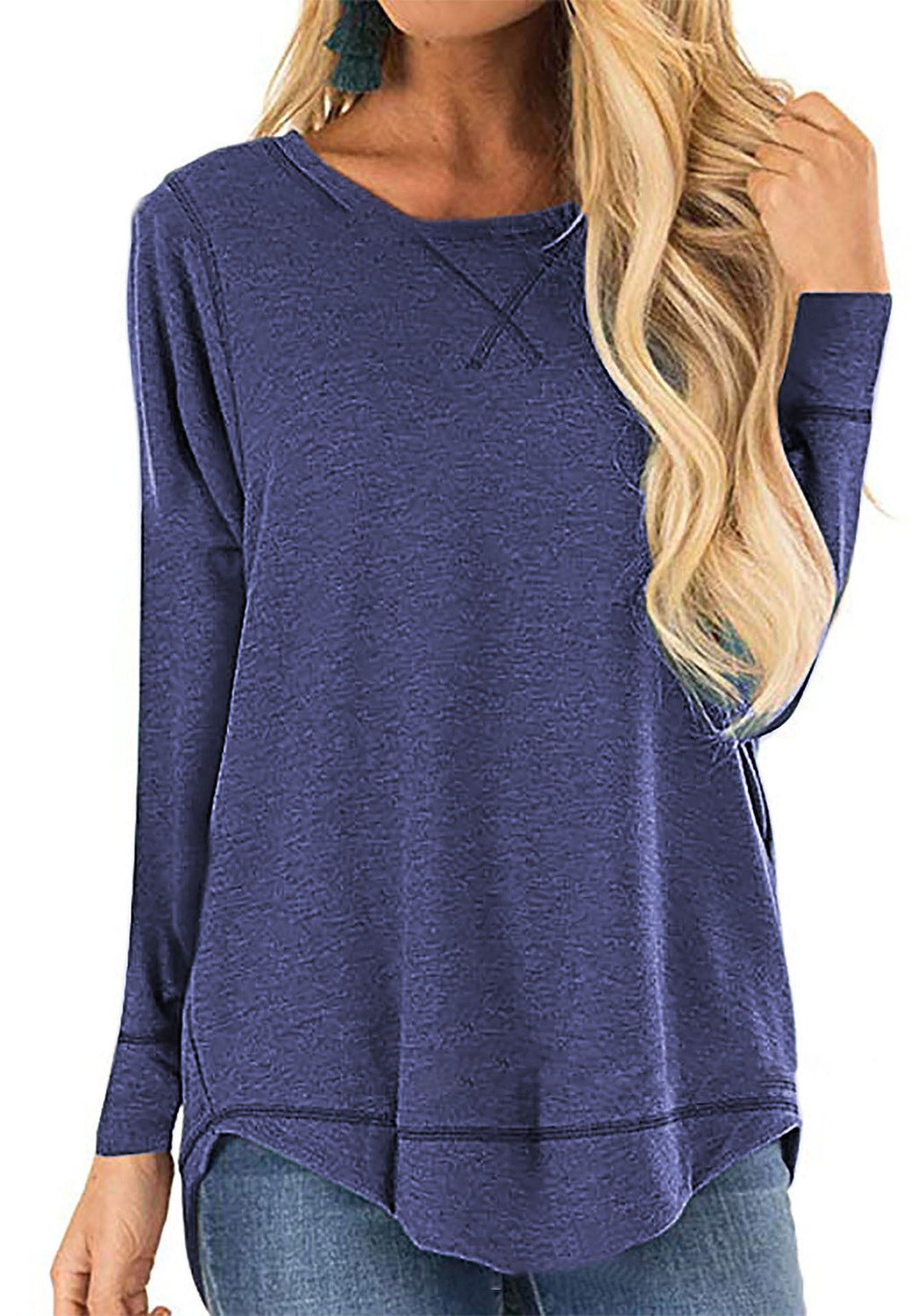 Women's Casual Long Sleeve Shirt Made Of Breathable Cotton with Stylish Side Slits Lune London