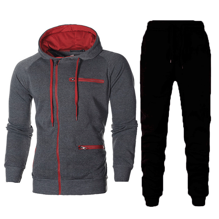 Men Sporty hoodie and jogger pants set with functional pockets and modern design Lune London