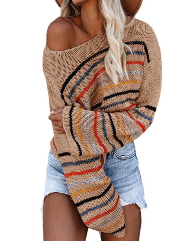 Casual cropped sweater for women with trendy striped pattern Lune London