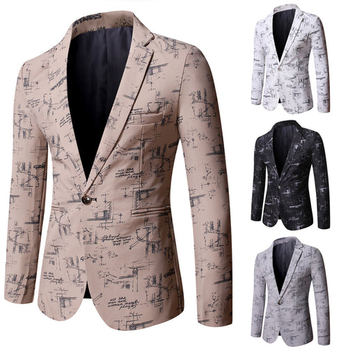 Elegant blazer for men with creative printed design Lune London