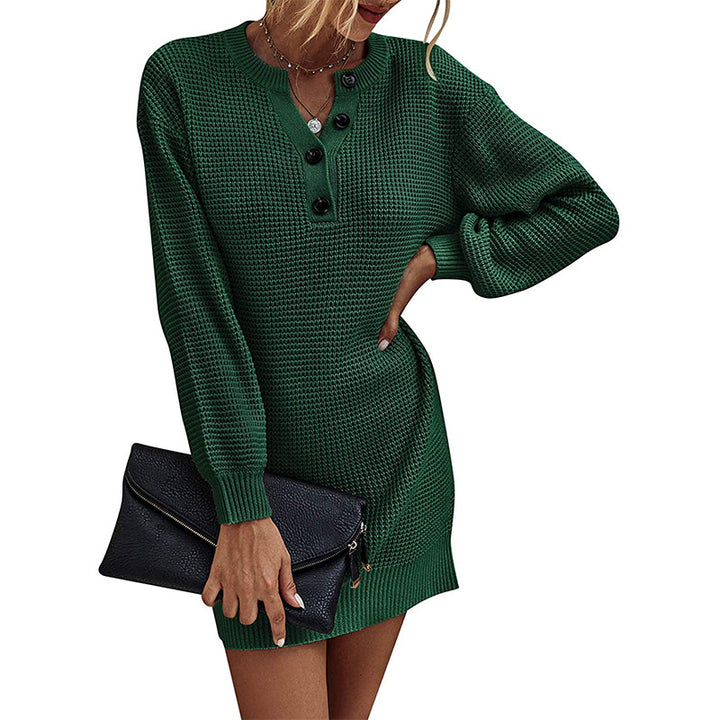 Knitted dress for women with button details and loose fit Lune London