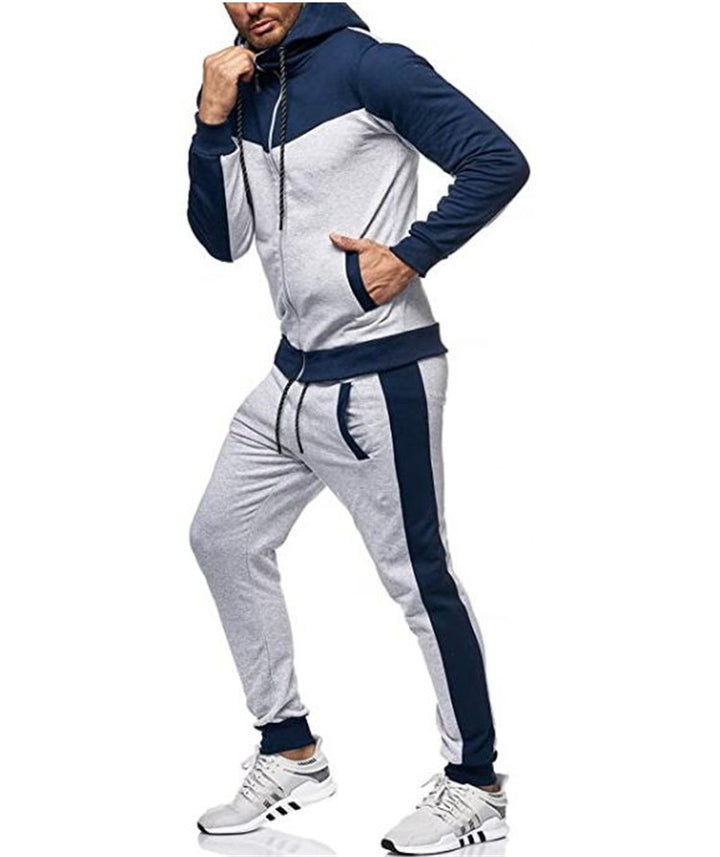 Men's sports tracksuit set with hoodie and stylish contrast stitching Lune London