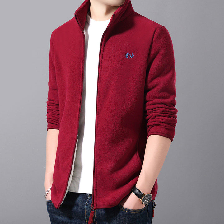 Fleece jacket for men with high collar and practical pockets Lune London
