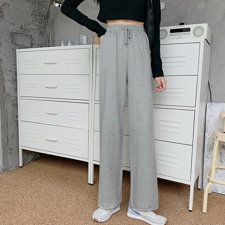 Women's Comfortable Jersey Pants with Elastic Waistband and Wide Cut