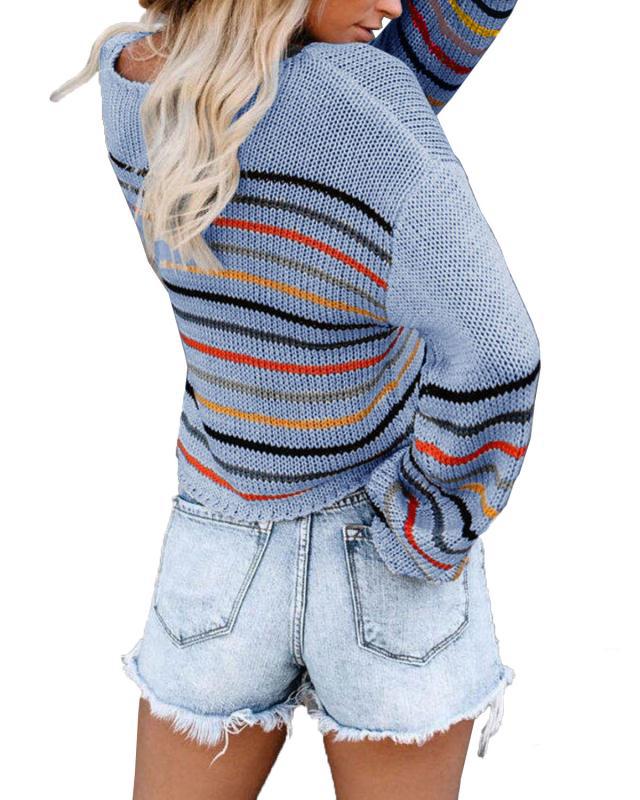 Casual cropped sweater for women with trendy striped pattern Lune London