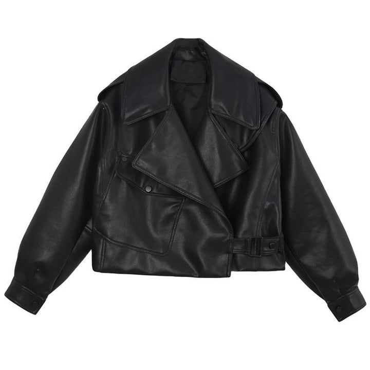 Biker jacket for women with oversized lapels and practical pockets Lune London