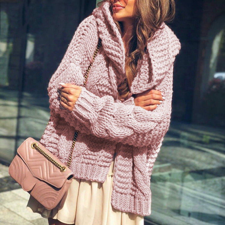 Cardigan en tricot épais pour femmes avec des manches volumineuses et une coupe décontractée Chic & Stil