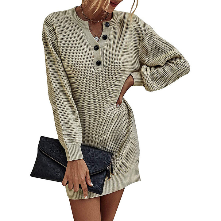 Knitted dress for women with button details and loose fit Lune London