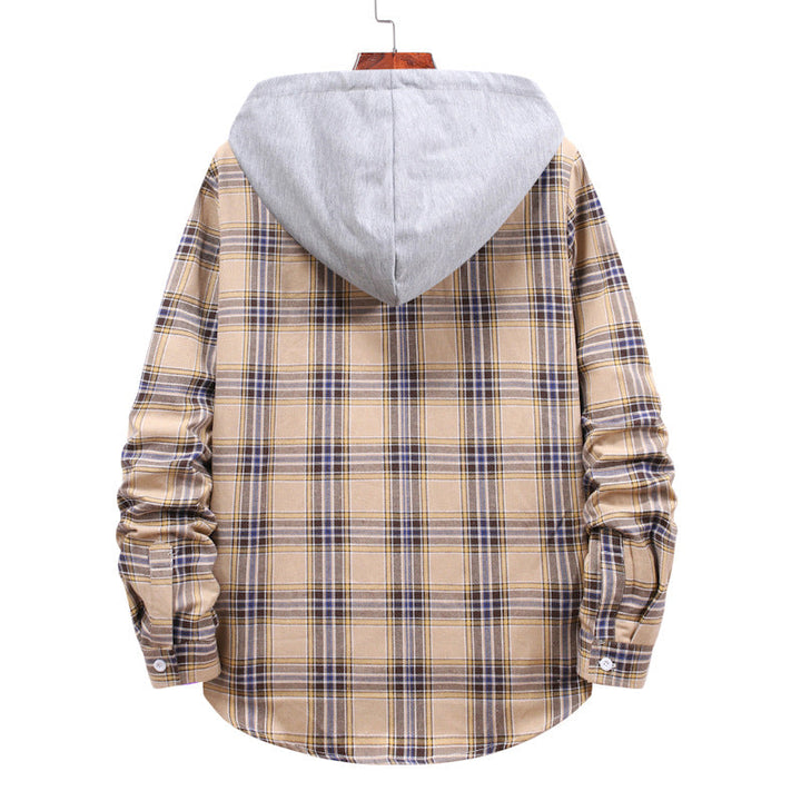 Men's Flannel Shirt Jacket with Integrated Hood Lune London