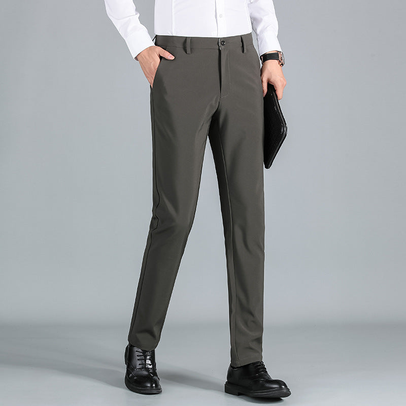 Elegant dress pants for men with a shiny finish and comfortable fit Lune London