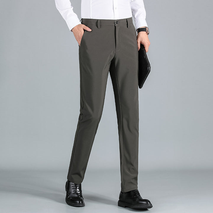 Elegant dress pants for men with a shiny finish and comfortable fit Lune London